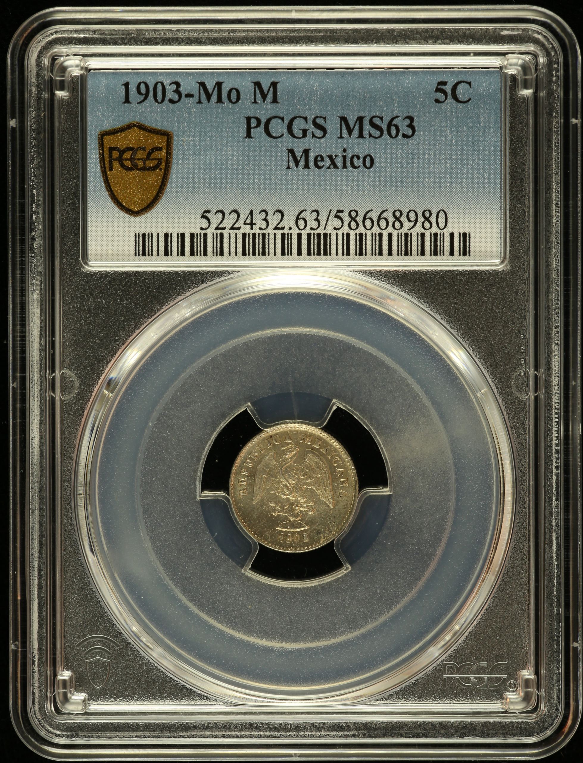 Republic Silver & Minors 5 Centavo 1903 Mo M PCGS MS63 0147198