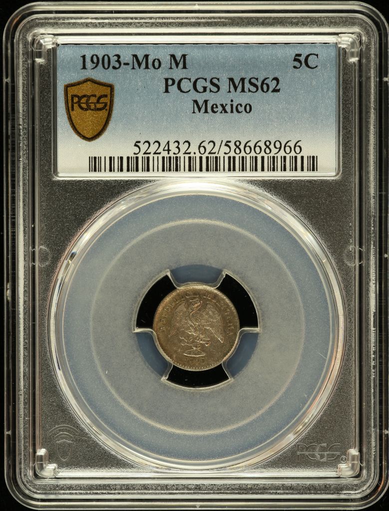 Republic Silver & Minors 5 Centavo 1903 Mo M PCGS MS62 0147199