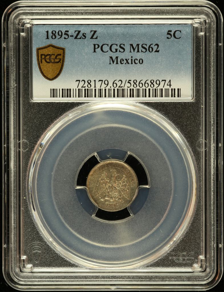 Republic Silver & Minors 5 Centavo 1895 Zs Z PCGS MS62 0147203