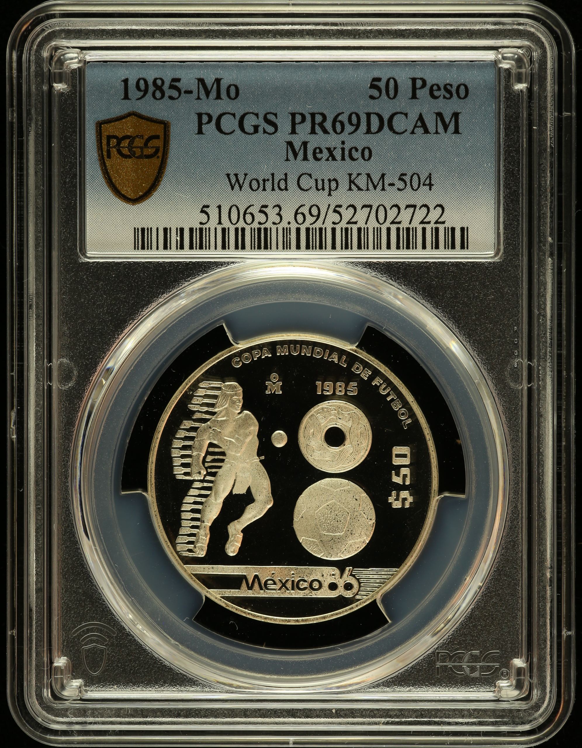 Modern Silver & Minors 50 Peso 1985 Mo PCGS PR69DCAM KM-504 0146898