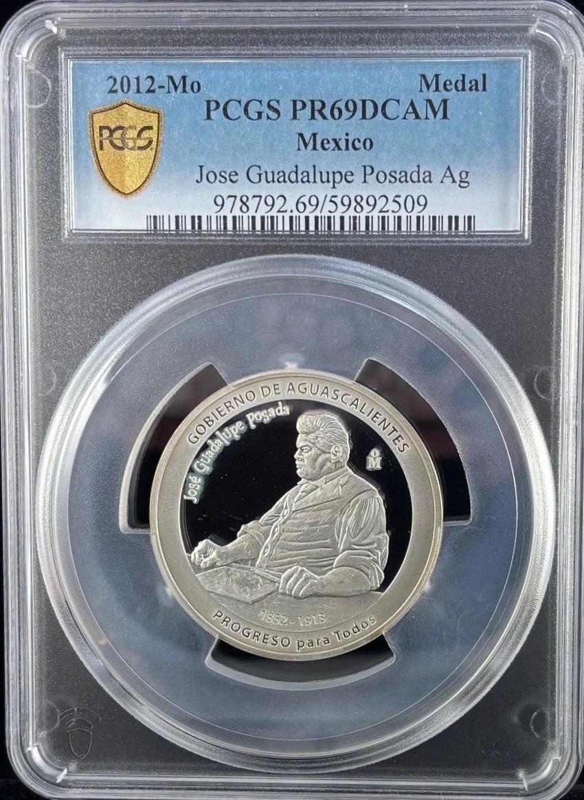 Medals & Tokens Mexican Coins Medals & Tokens Catrina (Jose Guadalupe Posada) Silver Medal 2012 Mo PCGS PR69DCAM 0146707 Medals & Tokens Catrina (Jose Guadalupe Posada) Silver Medal 2012 Mo PCGS PR69DCAM 0146707
