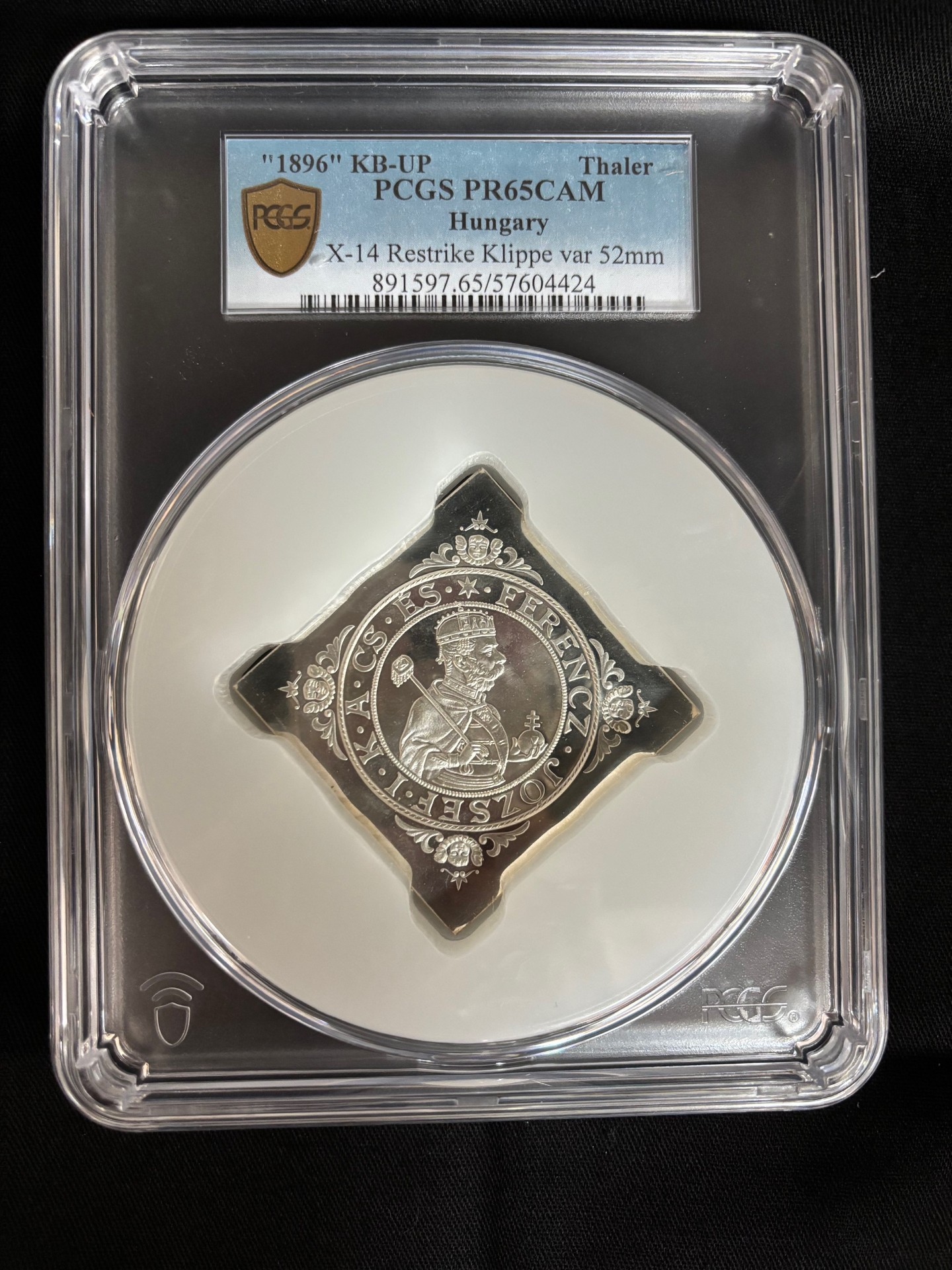 Hungary Thaler Klippe 1896 KB-UP PCGS PR65CAM 0147590