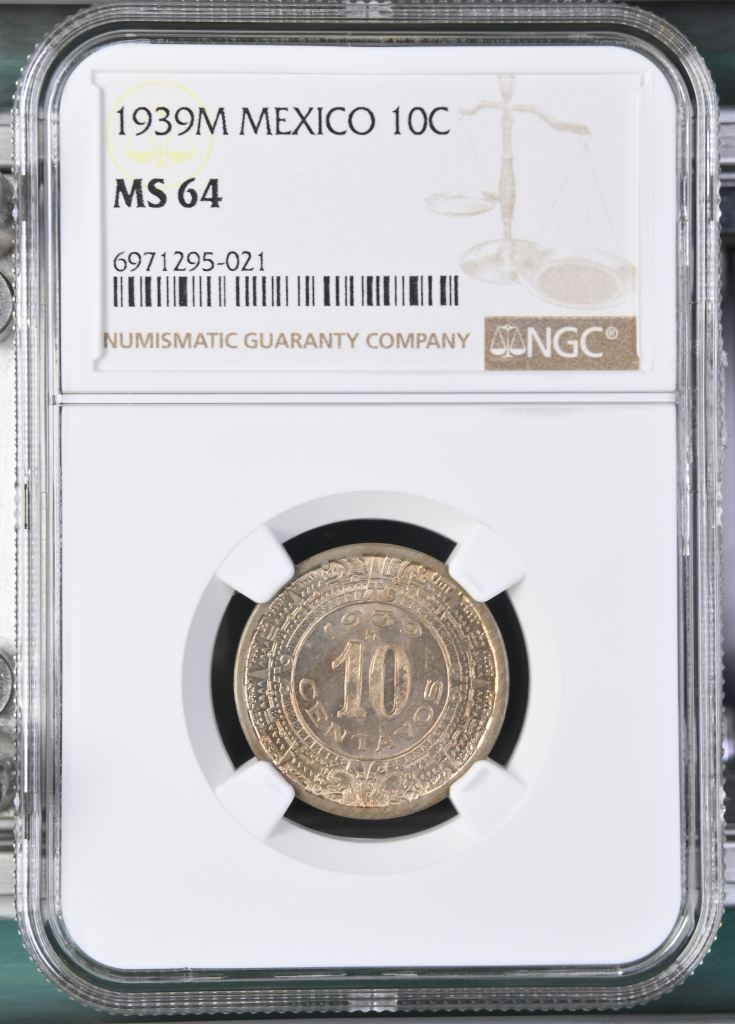 Modern Silver & Minors 10 Centavo 1939 M NGC MS64 0147637