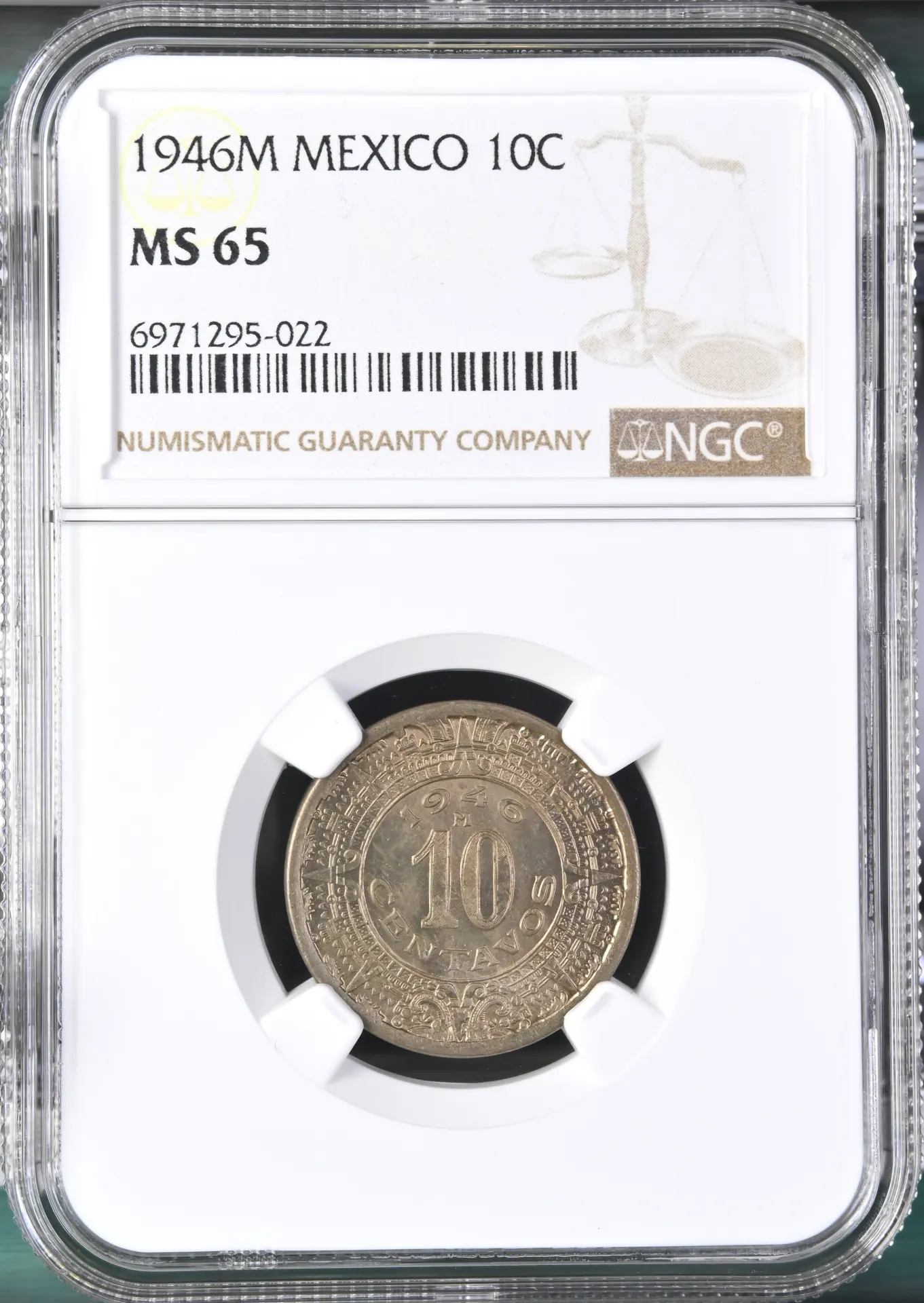 Modern Silver & Minors 10 Centavo 1946 M NGC MS65 0147638