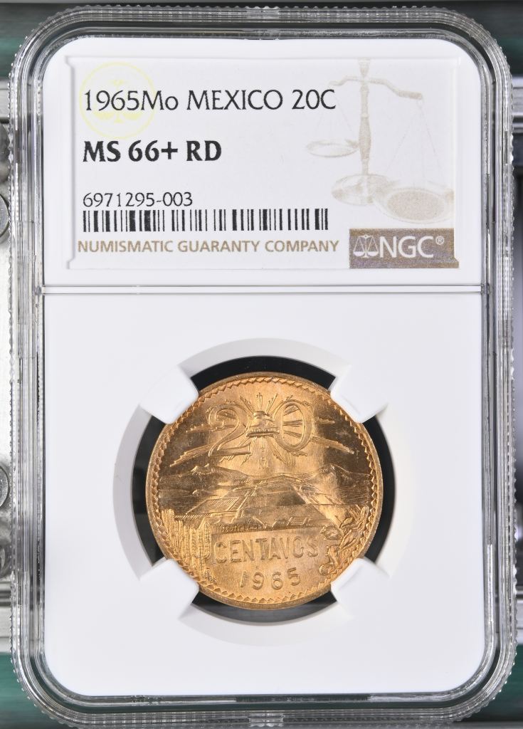 Modern Silver & Minors 20 Centavo 1965 Mo NGC MS66+RD 0147639