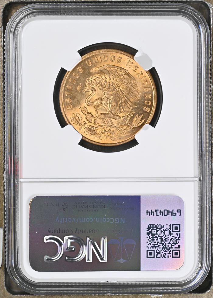 Modern Silver & Minors 20 Centavo 1965 Mo NGC MS66+RD 0147639Modern Silver & Minors 20 Centavo 1965 Mo NGC MS66+RD 0147639 - Image 2