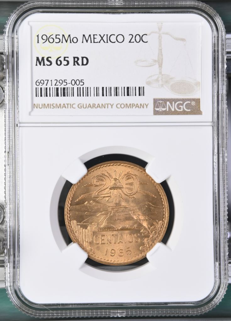 Modern Silver & Minors 20 Centavo 1965 Mo NGC MS65RD 0147642
