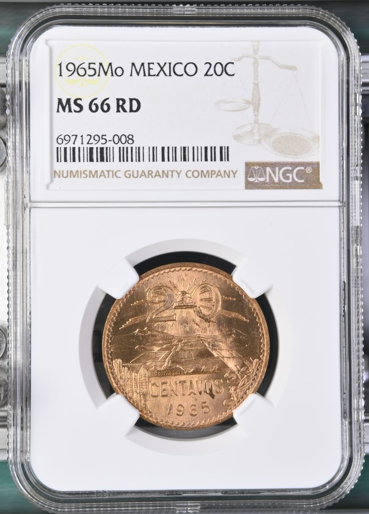 Modern Silver & Minors 20 Centavo 1965 Mo NGC MS66RD 0147644