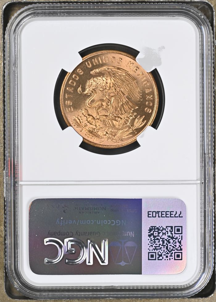 Modern Silver & Minors 20 Centavo 1965 Mo NGC MS66RD 0147644Modern Silver & Minors 20 Centavo 1965 Mo NGC MS66RD 0147644 - Image 2
