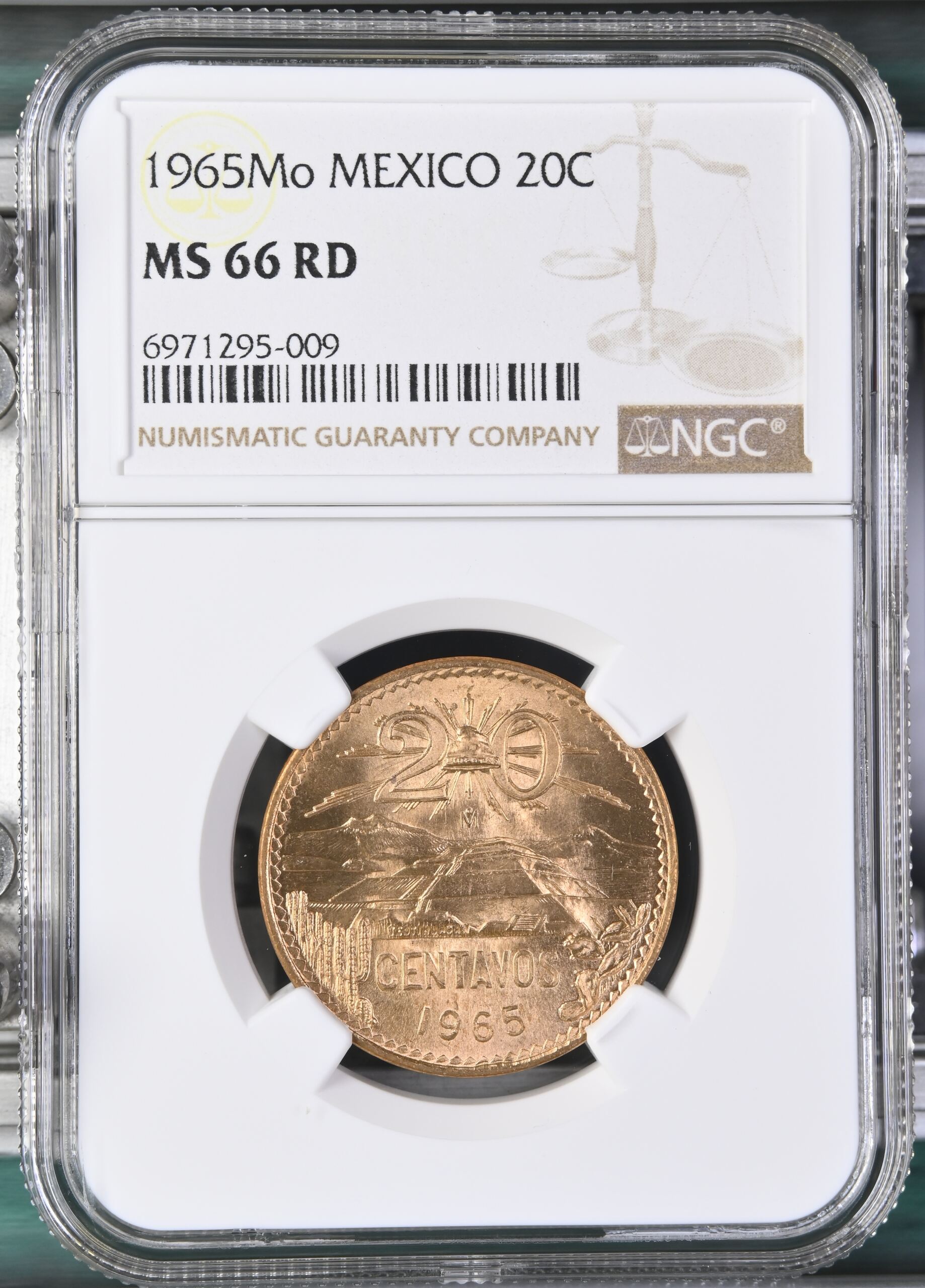 Modern Silver & Minors 20 Centavo 1965 Mo NGC MS66RD 0147651