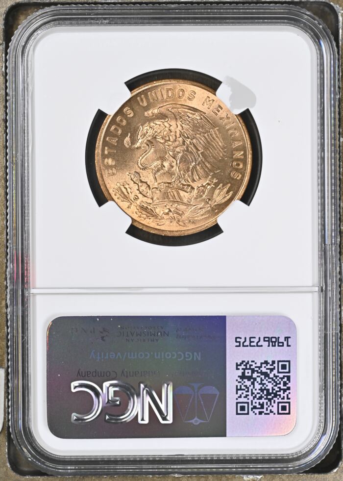 Modern Silver & Minors 20 Centavo 1965 Mo NGC MS66RD 0147651Modern Silver & Minors 20 Centavo 1965 Mo NGC MS66RD 0147651 - Image 2