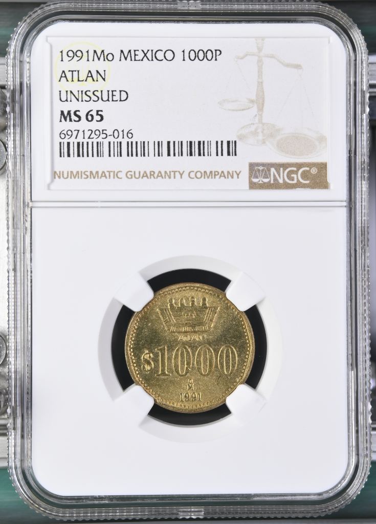 Modern Silver & Minors 1,000 Peso 1991 Mo NGC MS65 0147653
