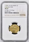 Colombia 1715 Fleet (1715) 2 Escudos (1700-13) NGC MS62 0148189