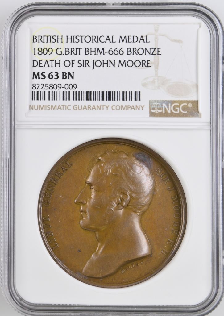 UK (Great Britain) Death of Sir John Moore Bronze Medal 1809 BHM-666 NGC MS63BN 0148192