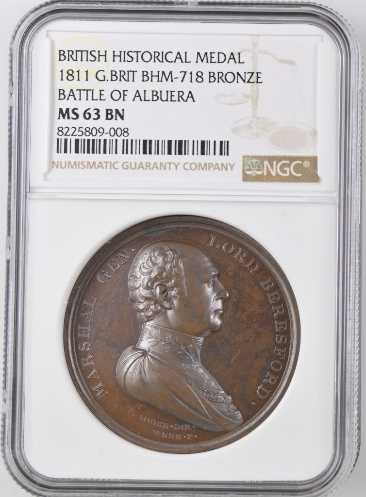 UK (Great Britain) Battle of Albuera Bronze Medal 1811 BHM-718 NGC MS63BN 0148195