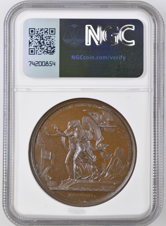 UK (Great Britain) British Army in Iberia Bronze Medal 1808 BHM-635 NGC MS64BN 0148196UK (Great Britain) British Army in Iberia Bronze Medal 1808 BHM-635 NGC MS64BN 0148196 - Image 2
