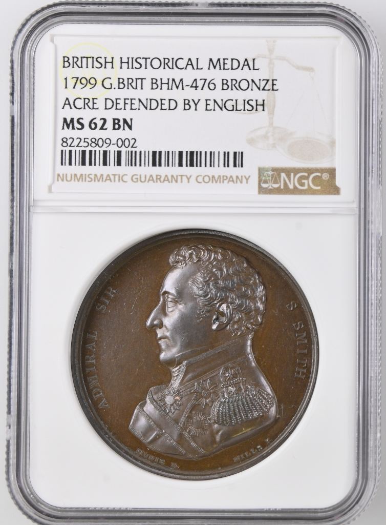 UK (Great Britain) Acre Defended by English Bronze Medal 1799 BHM-476 NGC MS62BN 0148197