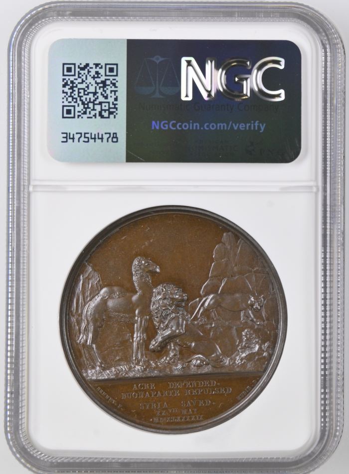 UK (Great Britain) Acre Defended by English Bronze Medal 1799 BHM-476 NGC MS62BN 0148197UK (Great Britain) Acre Defended by English Bronze Medal 1799 BHM-476 NGC MS62BN 0148197 - Image 2