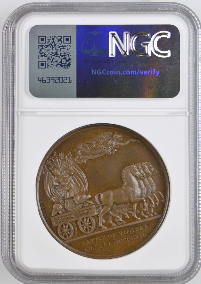 UK (Great Britain) Battle of Vimiero Bronze Medal 1807 BHM-637 NGC MS64BN 0148200UK (Great Britain) Battle of Vimiero Bronze Medal 1807 BHM-637 NGC MS64BN 0148200 - Image 2