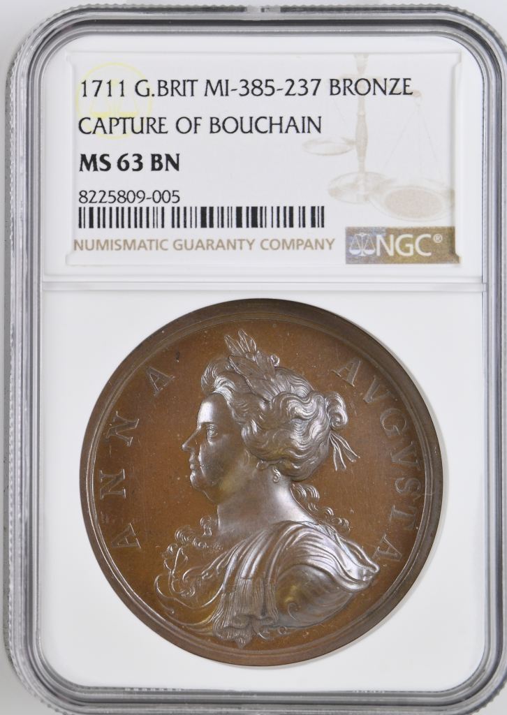 UK (Great Britain) Capture of Bouchain Bronze Medal 1711 MI-385-237 NGC MS63BN 0148201