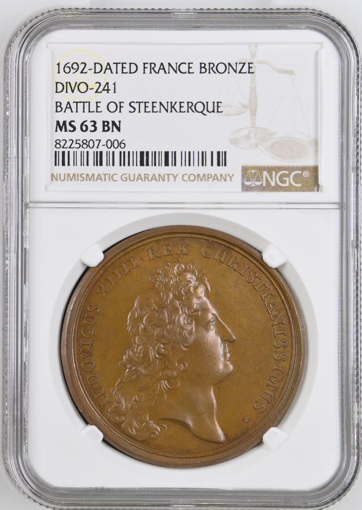 France Battle of Steenkerque Bronze Medal 1692 DIVO-241 NGC MS63BN 0148204