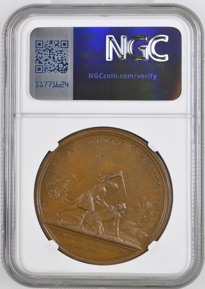 France Battle of Steenkerque Bronze Medal 1692 DIVO-241 NGC MS63BN 0148204France Battle of Steenkerque Bronze Medal 1692 DIVO-241 NGC MS63BN 0148204 - Image 2