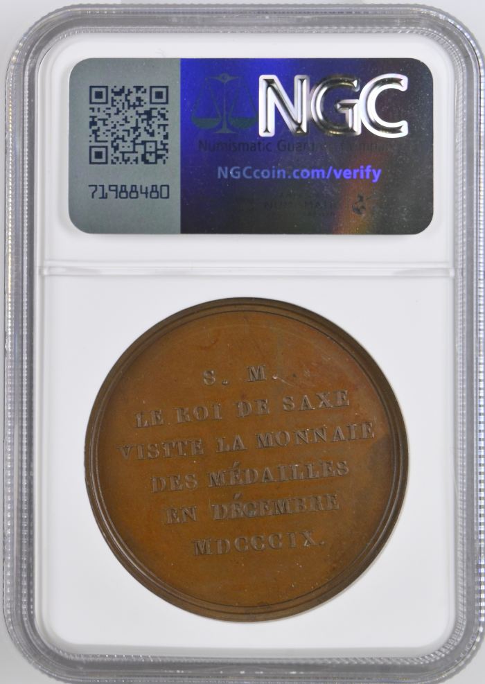 France Frederic Auguste Bronze Medal 1809 Bramsen-883 NGC MS64BN 0148205France Frederic Auguste Bronze Medal 1809 Bramsen-883 NGC MS64BN 0148205 - Image 2