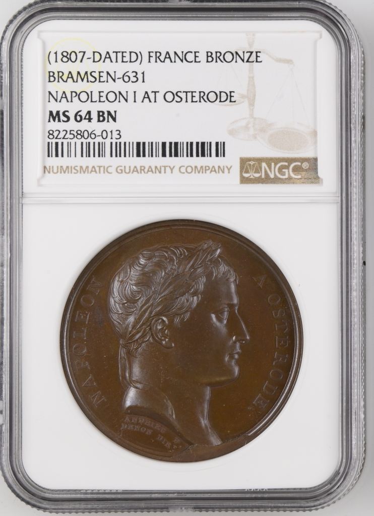 France Napoleon I at Osterode Bronze Medal 1807 Bramsen-631 NGC MS64BN 0148206