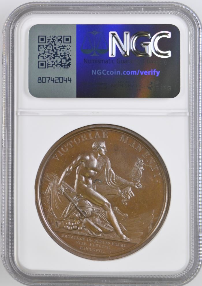 France Battle of Preuss-Eylau Bronze Medal 1807 Bramsen-628 NGC MS64BN 0148207France Battle of Preuss-Eylau Bronze Medal 1807 Bramsen-628 NGC MS64BN 0148207 - Image 2