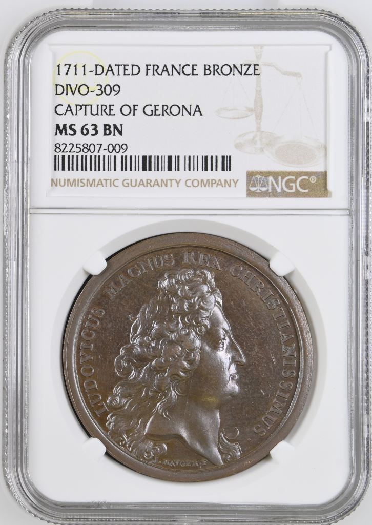 France Capture of Gerona Bronze Medal 1711 DIVO-309 NGC MS63BN 0148214
