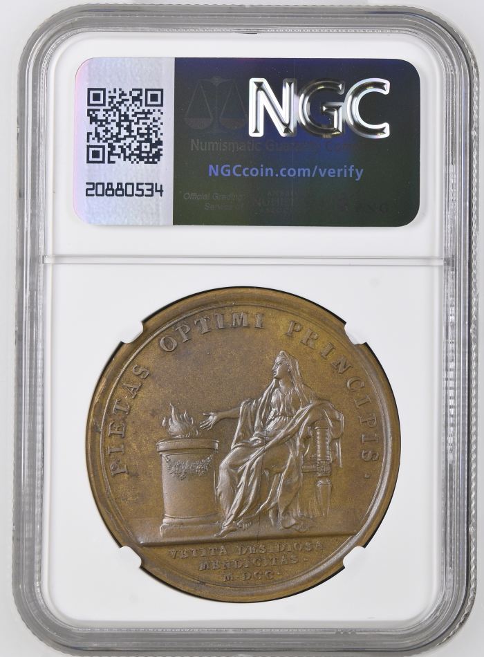 France Edict Against Beggars Bronze Medal 1700 DIVO-281 NGC MS62BN 0148216France Edict Against Beggars Bronze Medal 1700 DIVO-281 NGC MS62BN 0148216 - Image 2