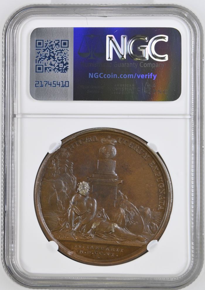 France Capture of Nice Bronze Medal 1706 DIVO-301 NGC MS64BN 0148219France Capture of Nice Bronze Medal 1706 DIVO-301 NGC MS64BN 0148219 - Image 2