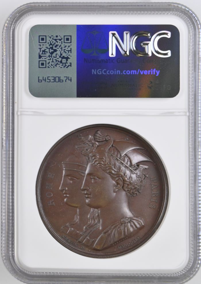 France Rome Returns to France Bronze Medal 1809 Bramsen-849 NGC MS63BN 0148223France Rome Returns to France Bronze Medal 1809 Bramsen-849 NGC MS63BN 0148223 - Image 2