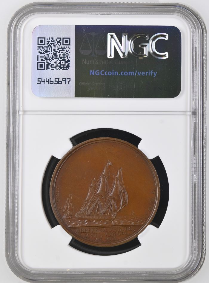 France Napoleon Arrival at Frejus Bronze Medal 1799 Julius-716 NGC MS65BN 0148224France Napoleon Arrival at Frejus Bronze Medal 1799 Julius-716 NGC MS65BN 0148224 - Image 2