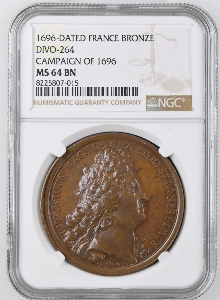 France Campaign of 1696 Bronze Medal 1696 DIVO-264 NGC MS64BN 0148229
