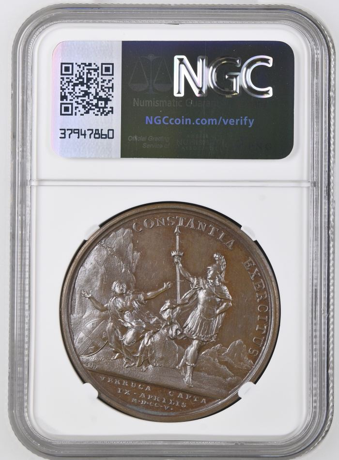 France Peace of Utrecht Bronze Medal 1705 DIVO-299 NGC MS64BN 0148231France Peace of Utrecht Bronze Medal 1705 DIVO-299 NGC MS64BN 0148231 - Image 2