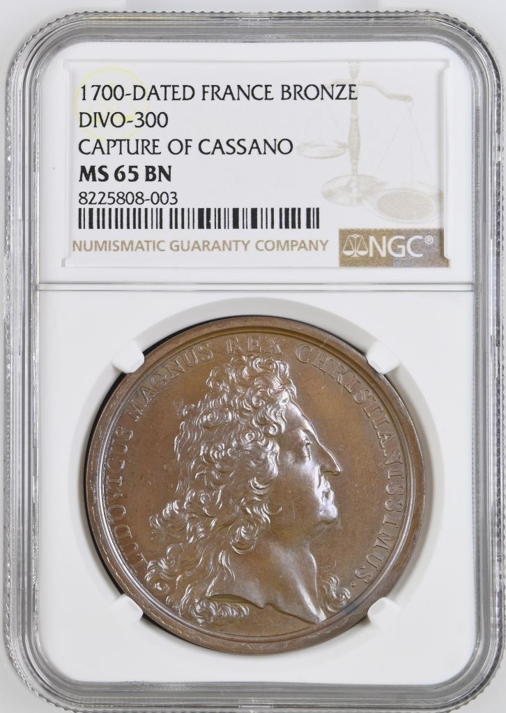 France Capture of Cassano Bronze Medal 1700 DIVO-300 NGC MS65BN 0148232