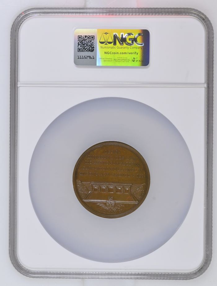 France Opening of Rhine Lock Bronze Medal 1807 Bramsen-691 NGC MS65BN 0148233France Opening of Rhine Lock Bronze Medal 1807 Bramsen-691 NGC MS65BN 0148233 - Image 2