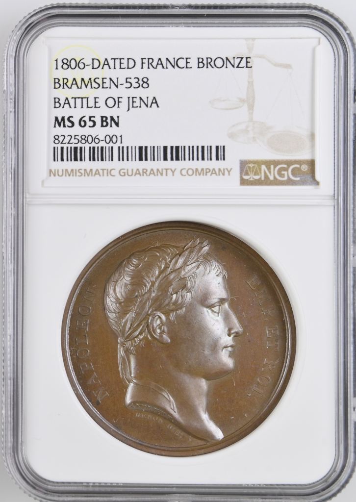 France Battle of Jena Bronze Medal 1806 Bramsen-538 NGC MS65BN 0148237