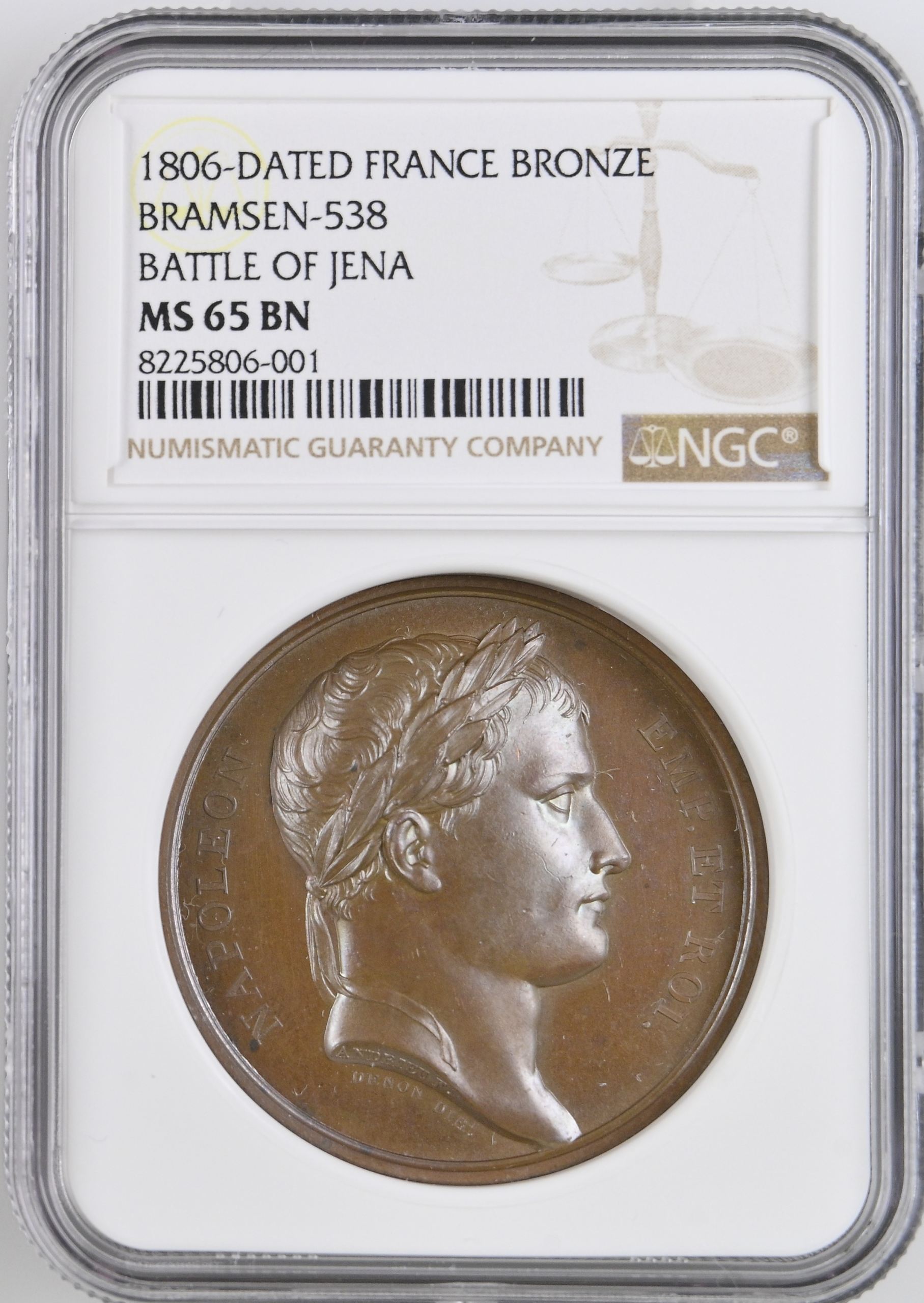 France Battle of Jena Bronze Medal 1806 Bramsen-538 NGC MS65BN 0148237
