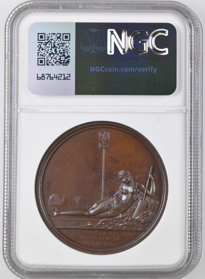 France Army Crossing the Vistula Bronze Medal 1807 Bramsen-620 NGC MS65BN 0148240France Army Crossing the Vistula Bronze Medal 1807 Bramsen-620 NGC MS65BN 0148240 - Image 2
