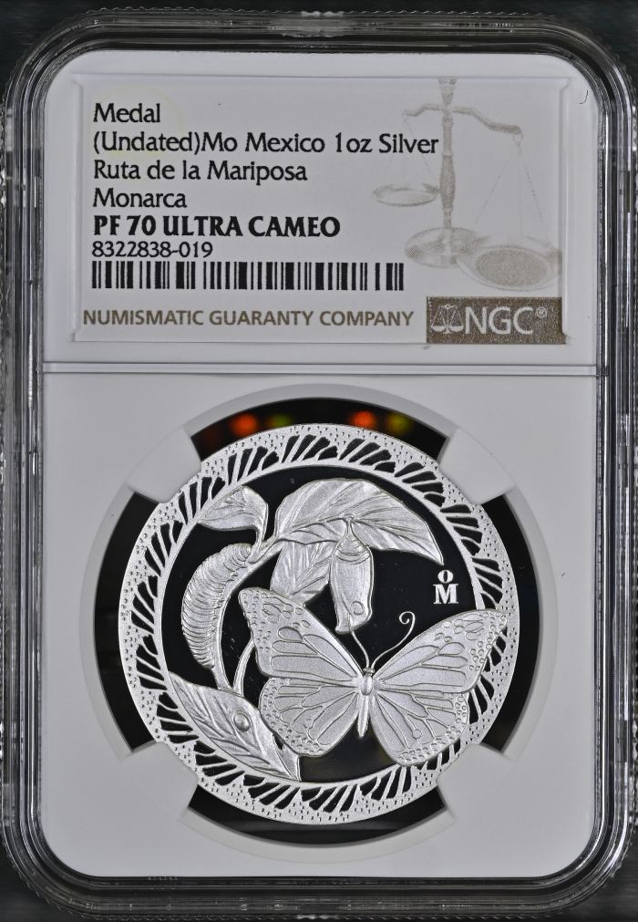Medals & Tokens Ruta de la Mariposa 1oz Silver Medal (2024) Mo NGC PF70 Ultra Cameo 0148380Medals & Tokens Ruta de la Mariposa 1oz Silver Medal (2024) Mo NGC PF70 Ultra Cameo 0148380