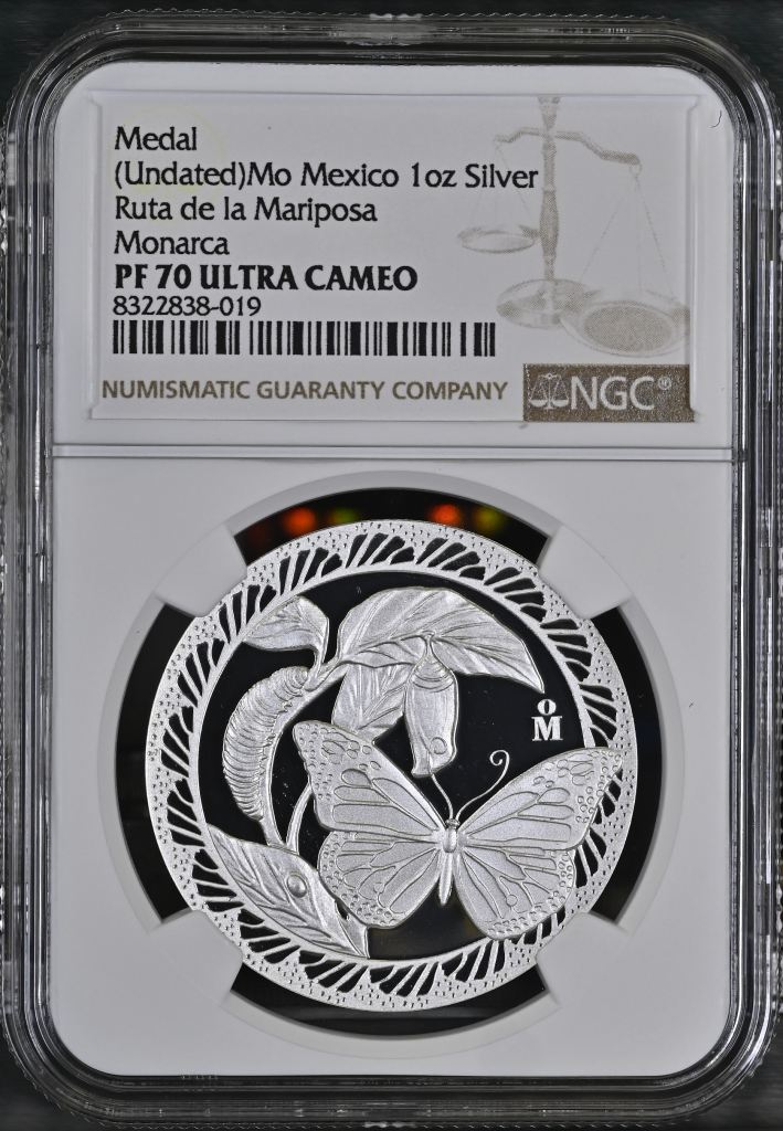 Medals & Tokens Ruta de la Mariposa 1oz Silver Medal (2024) Mo NGC PF70 Ultra Cameo 0148380