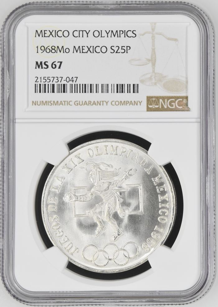 Modern Silver & Minors 25 Peso 1968 Mo NGC MS67 0148444Modern Silver & Minors 25 Peso 1968 Mo NGC MS67 0148444