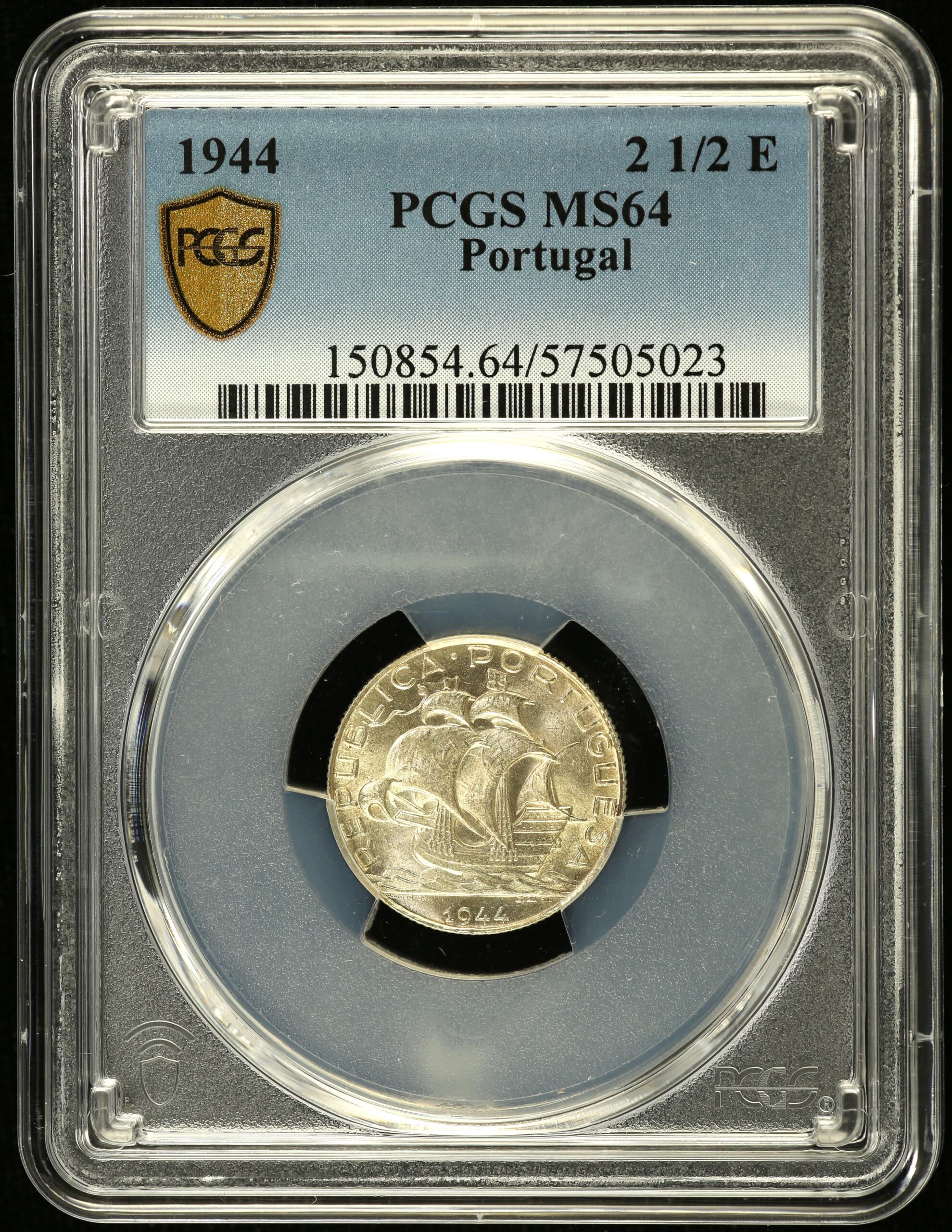 Portugal 2.5 Escudos 1944 PCGS MS64 0148603