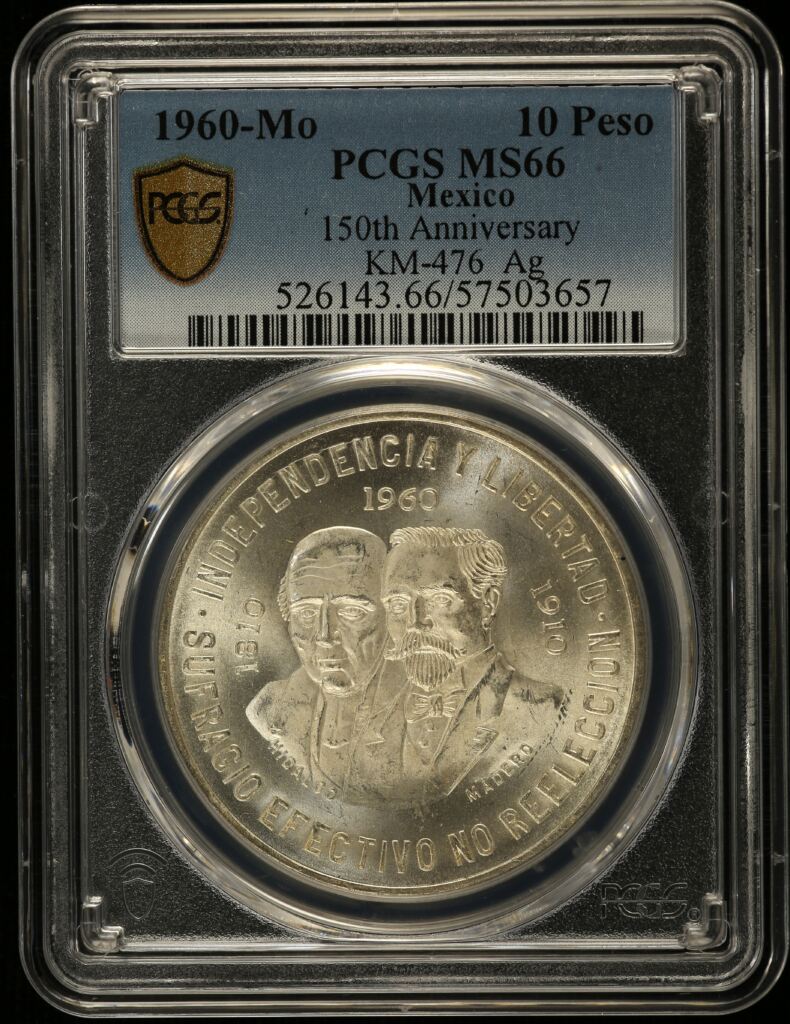 Modern Silver & Minors 10 Peso 1960 Mo PCGS MS66 KM-476 0148614