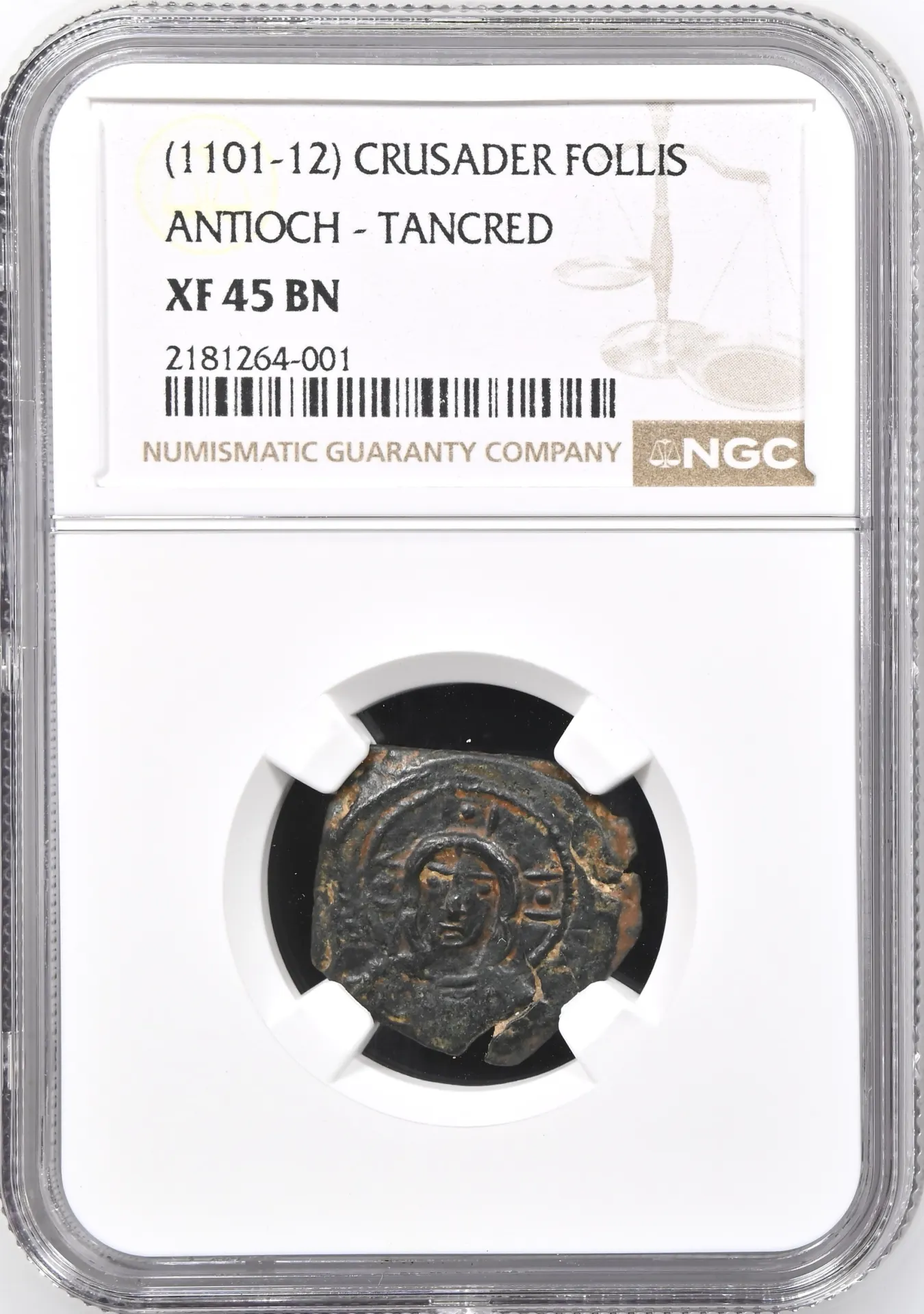 Syria Crusader Follis (1101-12) Antioch - Tancred NGC XF45BN 0148629