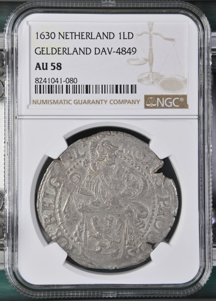 Netherlands Lion Dollar 1630 Gelderland DAV-4849 NGC AU58 0149292