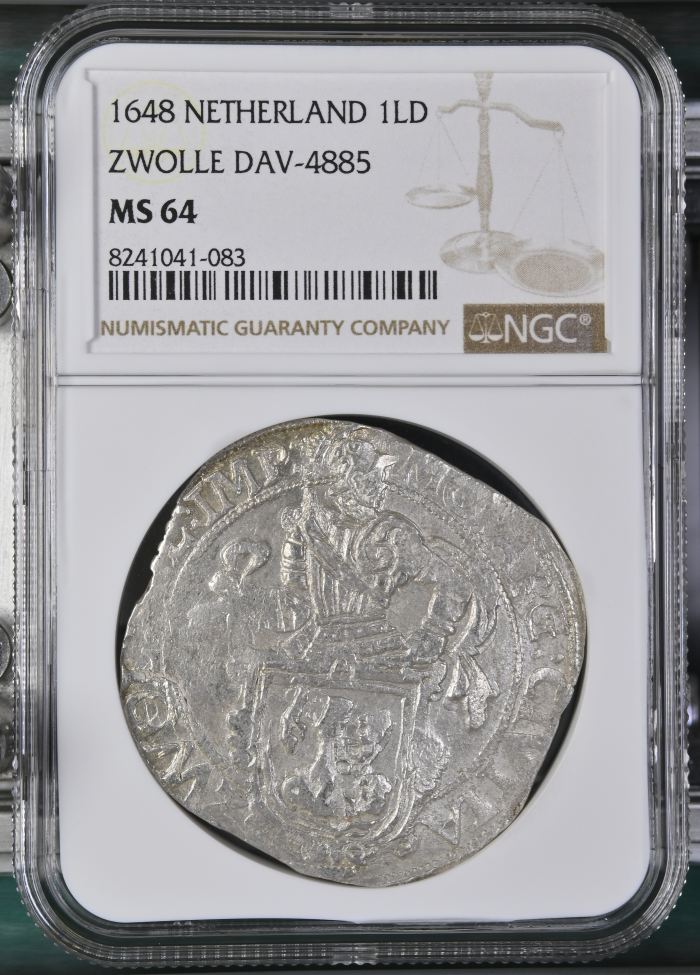 Netherlands Lion Dollar 1648 Zwolle DAV-4885 NGC MS64 0149293Netherlands Lion Dollar 1648 Zwolle DAV-4885 NGC MS64 0149293
