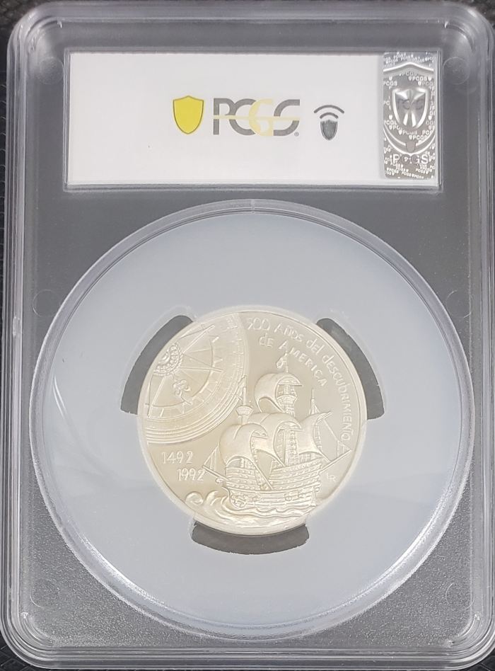 Medals & Tokens Discovery of America Silver Medal 1992 LR PCGS SP68 0149297Medals & Tokens Discovery of America Silver Medal 1992 LR PCGS SP68 0149297 - Image 2